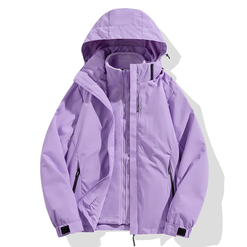 Winter Jacket 2-in-1 Removable Fleece Liner Water-Repellent & Windproof
