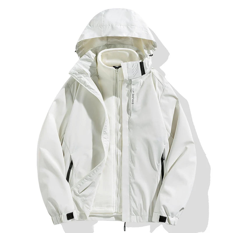 Winter Jacket 2-in-1 Removable Fleece Liner Water-Repellent & Windproof