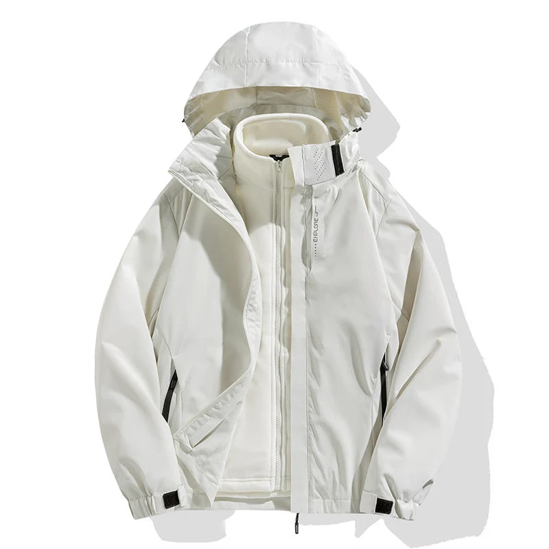 Winter Jacket 2-in-1 Removable Fleece Liner Water-Repellent & Windproof