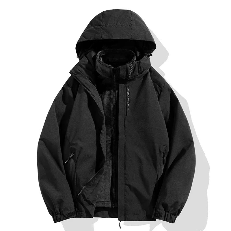 Winter Jacket 2-in-1 Removable Fleece Liner Water-Repellent & Windproof