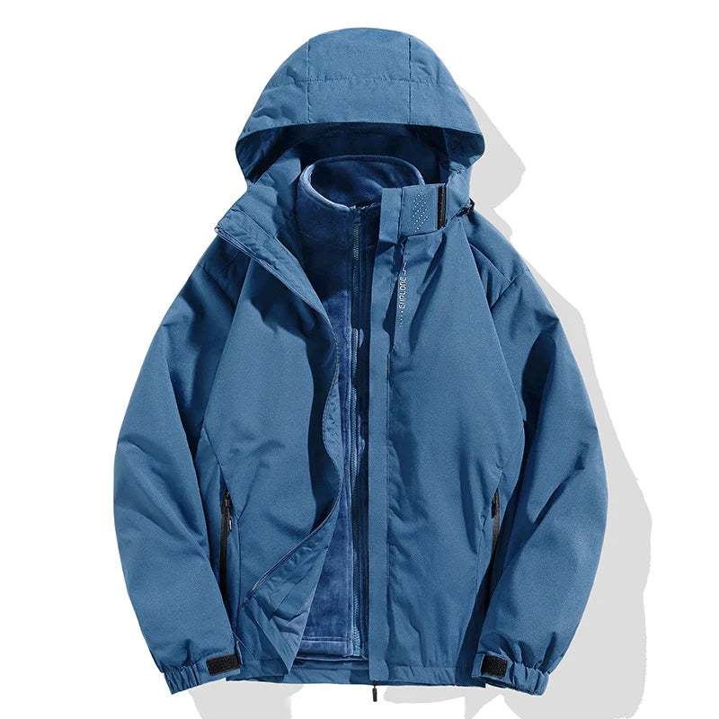 Winter Jacket 2-in-1 Removable Fleece Liner Water-Repellent & Windproof
