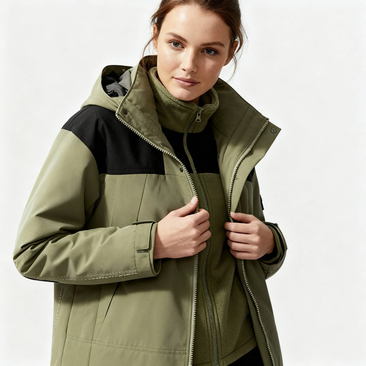Winter Jacket 3-in-1 Hooded Fleece-Lined
