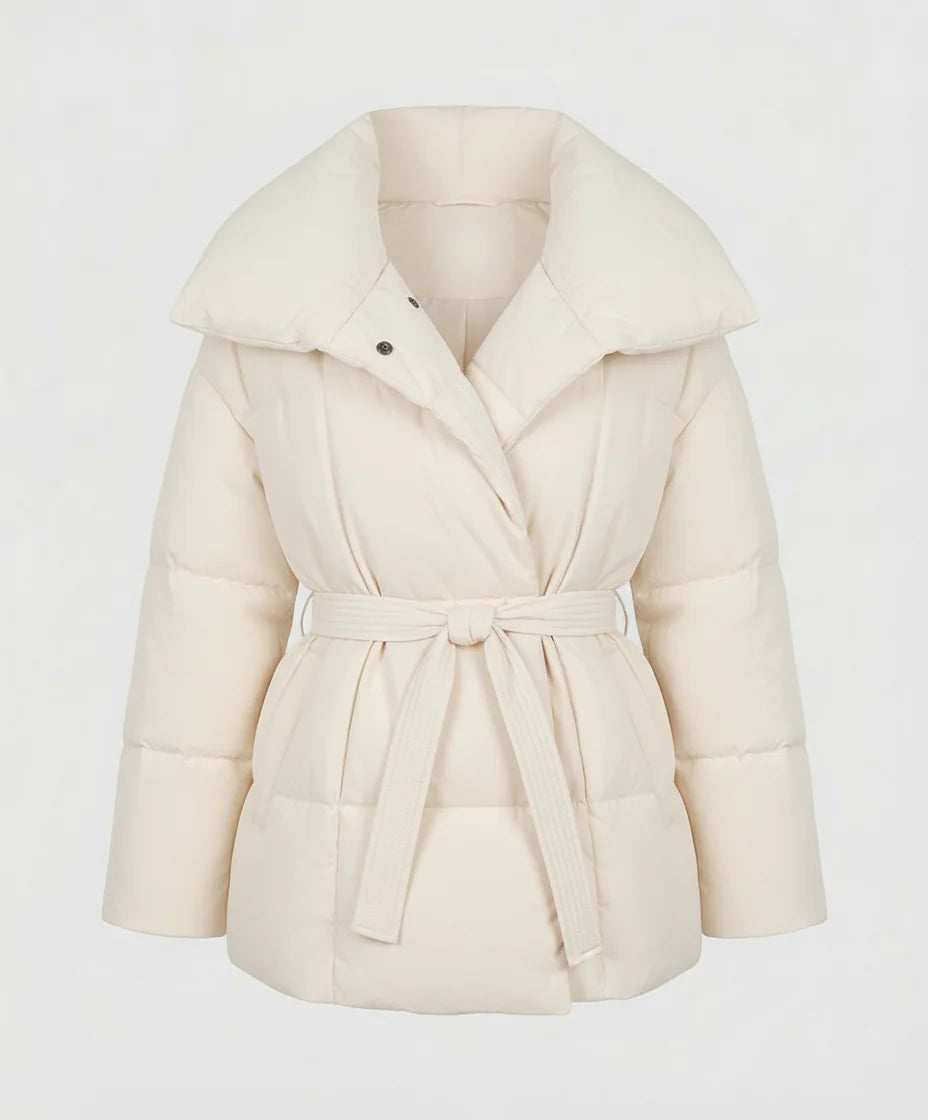 Winter Jacket Fitted Belt Lightweight Insulationablytyped