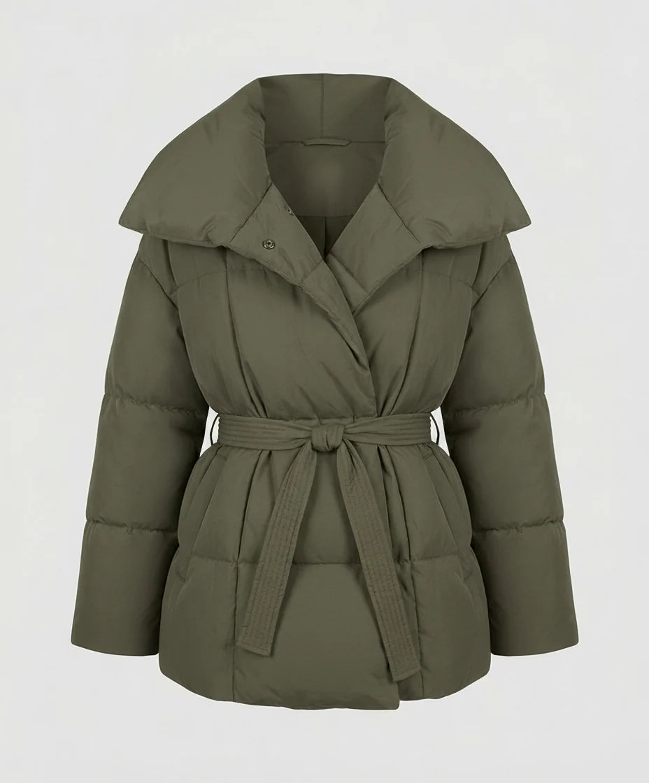 Winter Jacket Fitted Belt Lightweight Insulationablytyped