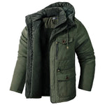 Winter Jacket Fleece-Lined Canvas Detachable Hood