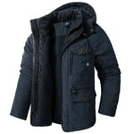 Winter Jacket Sherpa Fleece Lined Detachable Hood Adjustable Waist Drawstring