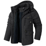 Winter Jacket Sherpa Fleece Lined Detachable Hood Adjustable Waist Drawstring