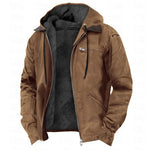 Winter Jacket Warm Lined Detachable Hood Full-Length Zipper