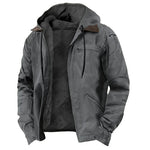 Winter Jacket Warm Lined Detachable Hood Full-Length Zipper