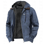Winter Jacket Warm Lined Detachable Hood Full-Length Zipper