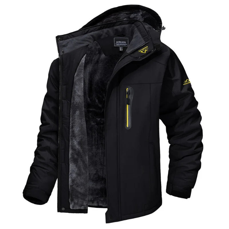 Winter Jacket Waterproof Fleece-Lined Removable Hood