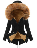Winter Parka Faux Fur Lined Adjustable Waist