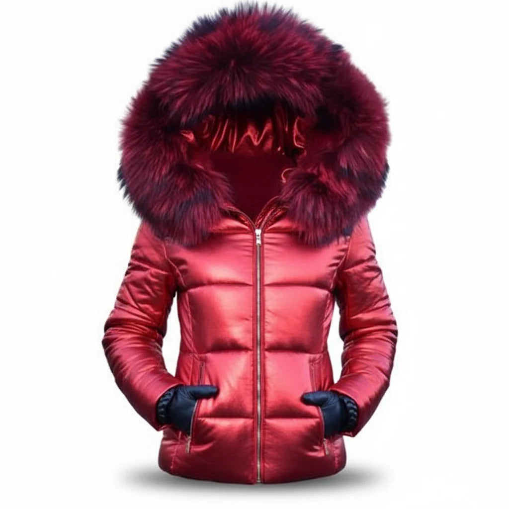 Winter Parka Thick Padded Hooded Wind-Resistant Water-Repellent