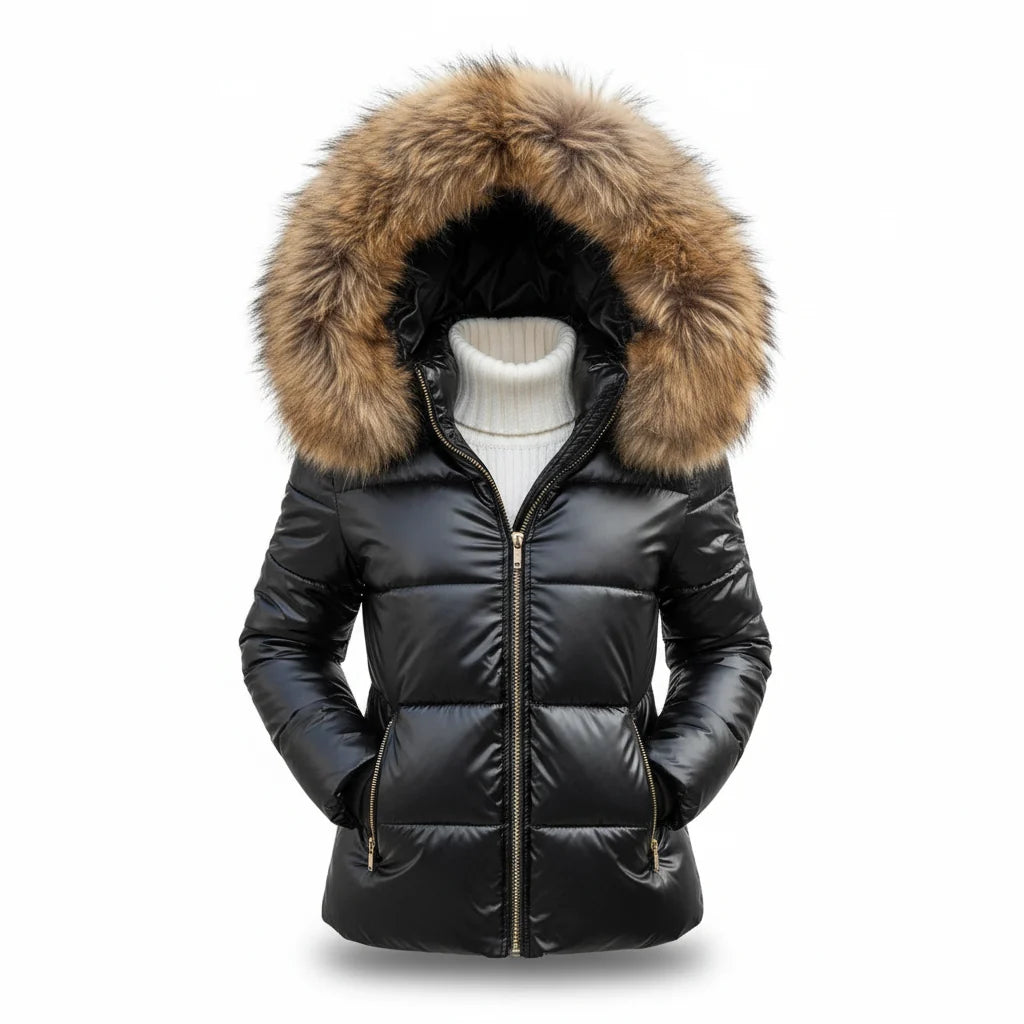 Winter Parka Thick Padded Hooded Wind-Resistant Water-Repellent