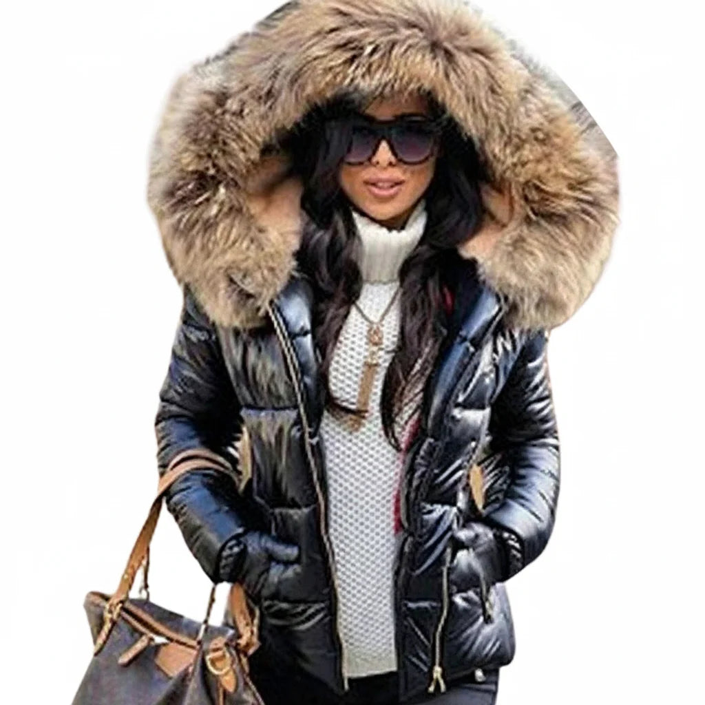 Winter Parka Thick Padded Hooded Wind-Resistant Water-Repellent