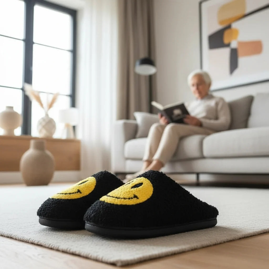 Winter Slippers Faux Sherpa Lined Thick Silicone Sole