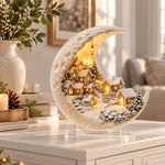 Winter Village Decoration Acrylic Crescent Moon Display