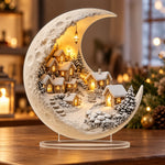 Winter Village Decoration Acrylic Crescent Moon Display