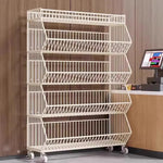 Wire Basket Storage Cart Rolling Swivel Casters