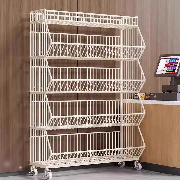 Wire Basket Storage Cart Rolling Swivel Casters