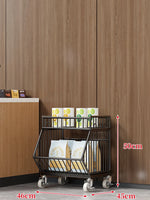 Wire Basket Storage Cart Rolling Swivel Casters