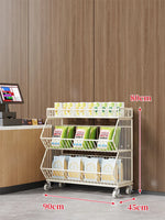 Wire Basket Storage Cart Rolling Swivel Casters