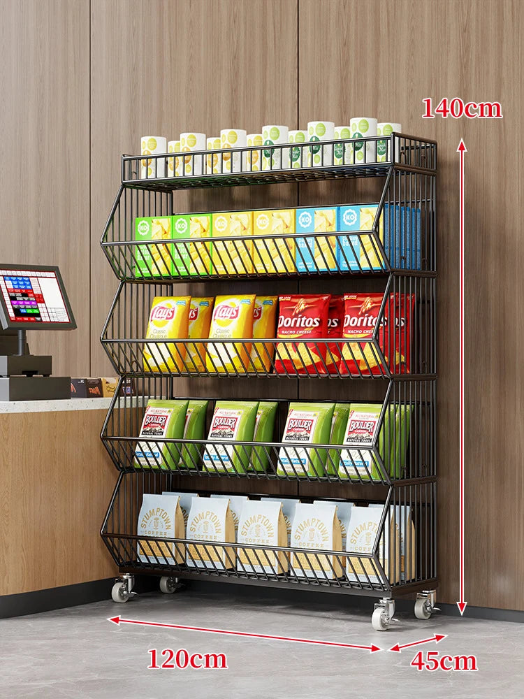 Wire Basket Storage Cart Rolling Swivel Casters