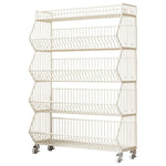Wire Basket Storage Cart Rolling Swivel Casters