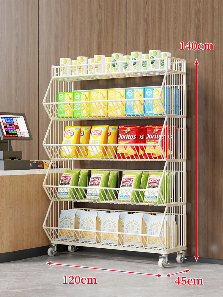 Wire Basket Storage Cart Rolling Swivel Casters