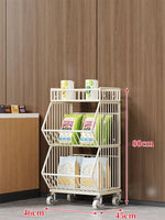 Wire Basket Storage Cart Rolling Swivel Casters
