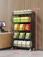 Wire Basket Storage Cart Rolling Swivel Casters