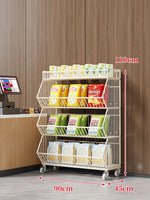 Wire Basket Storage Cart Rolling Swivel Casters