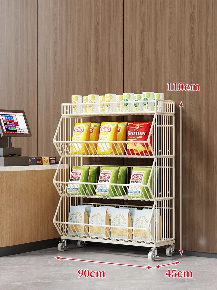 Wire Basket Storage Cart Rolling Swivel Casters