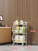Wire Basket Storage Cart Rolling Swivel Casters