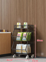 Wire Basket Storage Cart Rolling Swivel Casters