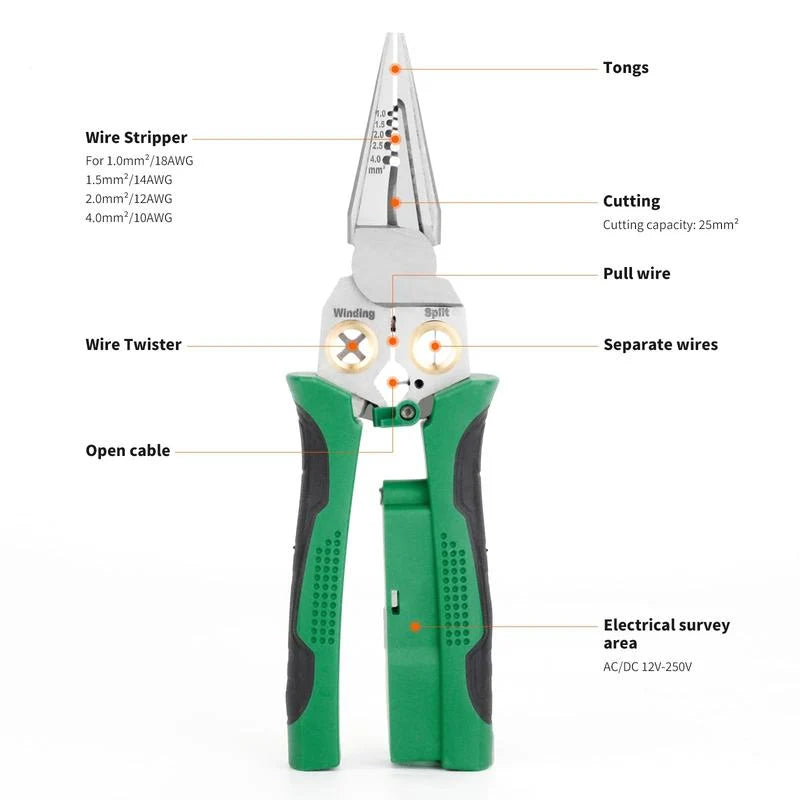 Wire Stripper Pliers Multi-Function Integrated Voltage Tester