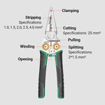 Wire Stripping Pliers 7-in-1 Spring-Loaded Adjustable Depth