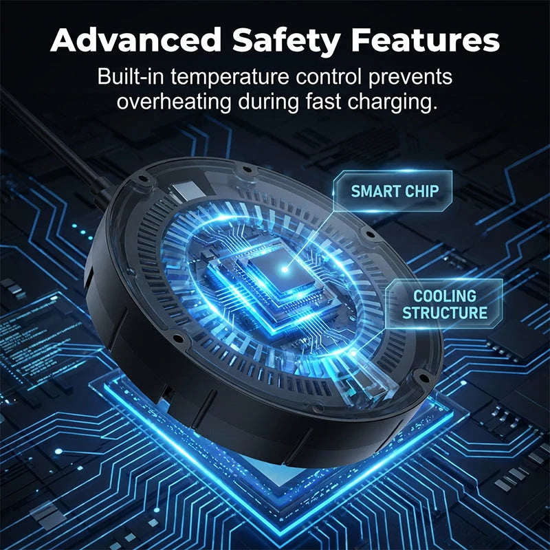 Wireless Charger Hidden Under-Desk Adaptive Fast Charging
