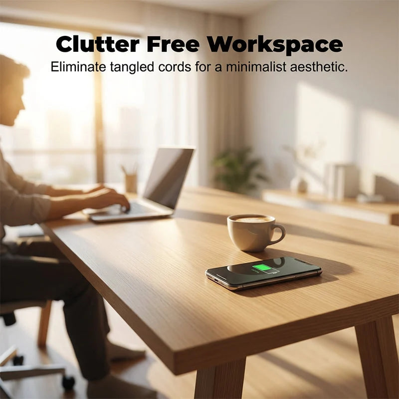 Wireless Charger Hidden Under-Desk Adaptive Fast Charging Through Wood, Glass & Stone