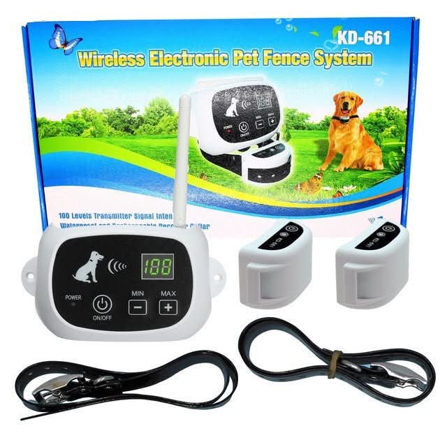 Wireless Dog Fence System Waterproof Rechargeable Collar, Tone & Vibration Warnings