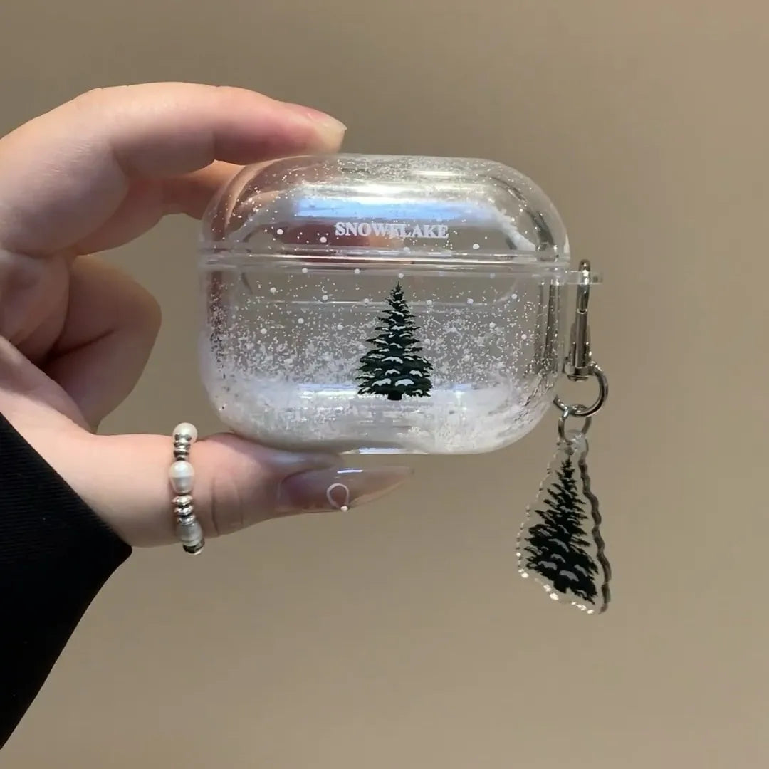 Wireless Earbud Case Silicone Non-Slip Frosted Tree Design