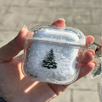 Wireless Earbud Case Silicone Non-Slip Frosted Tree Design