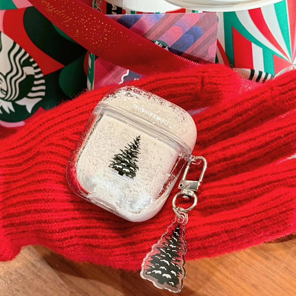 Wireless Earbud Case Silicone Non-Slip Frosted Tree Design