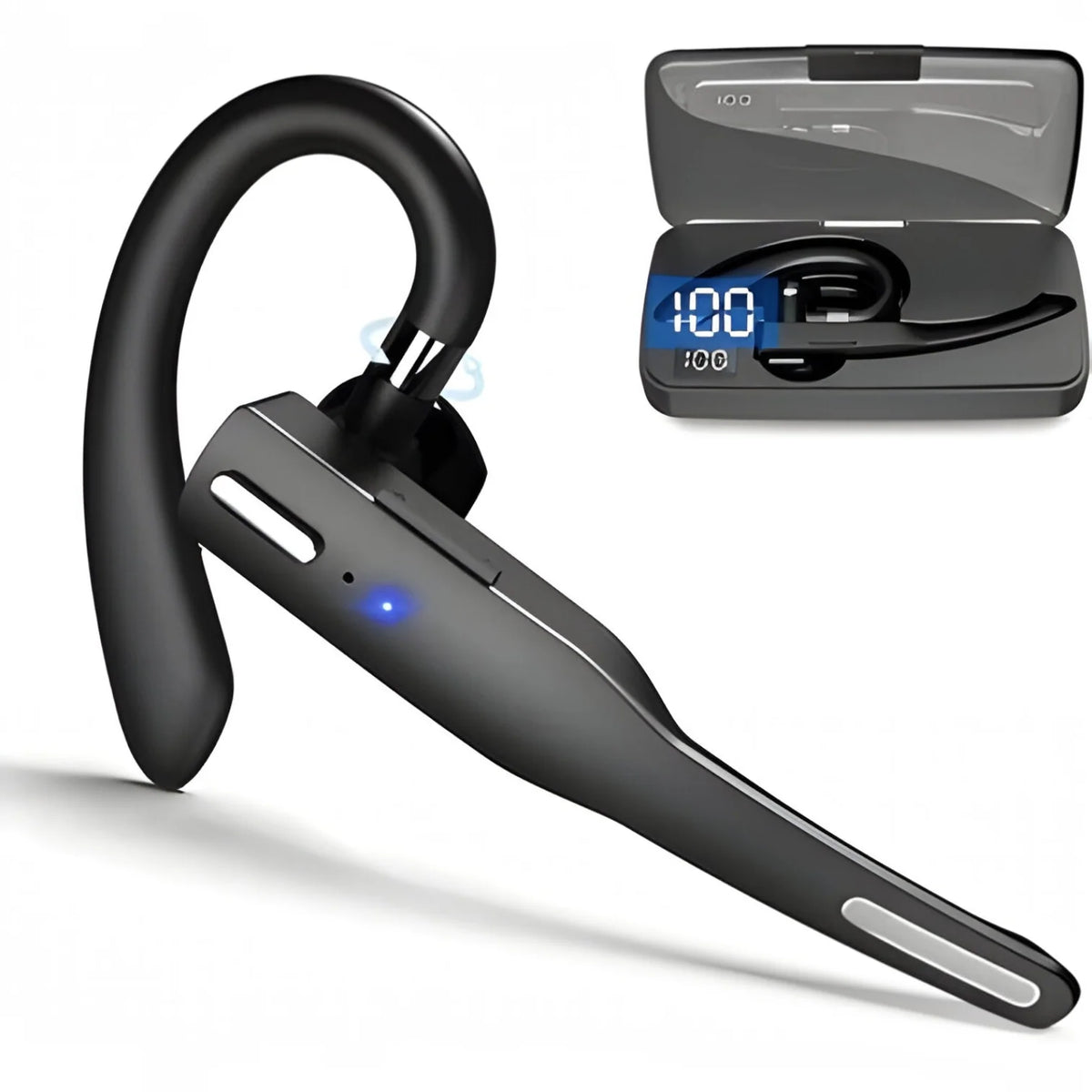 Wireless Earpiece Dual Microphone Noise Filtering 25-Hour Talk Time