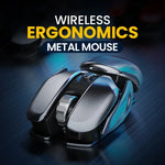 Wireless Mouse Ergonomic Metal Quiet Clicks Rechargeable