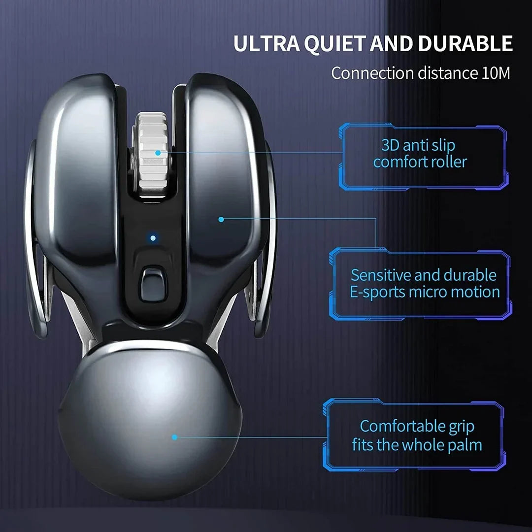 Wireless Mouse Ergonomic Metal Quiet Clicks Rechargeable