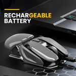 Wireless Mouse Ergonomic Metal Quiet Clicks Rechargeable