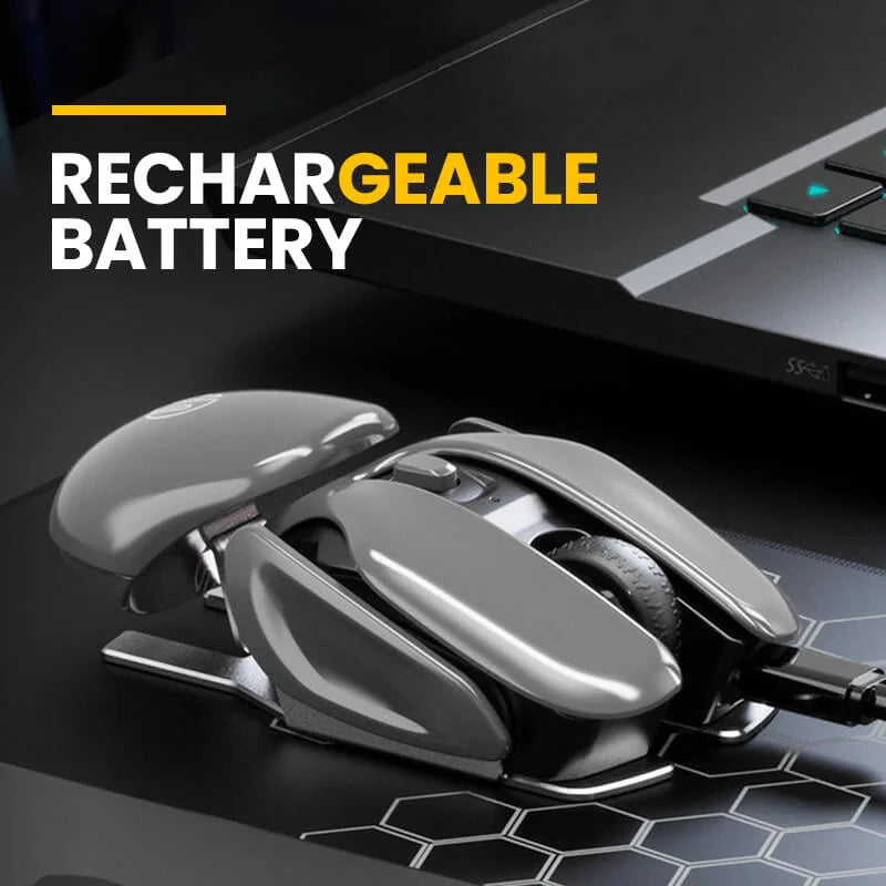 Wireless Mouse Ergonomic Metal Quiet Clicks Rechargeable