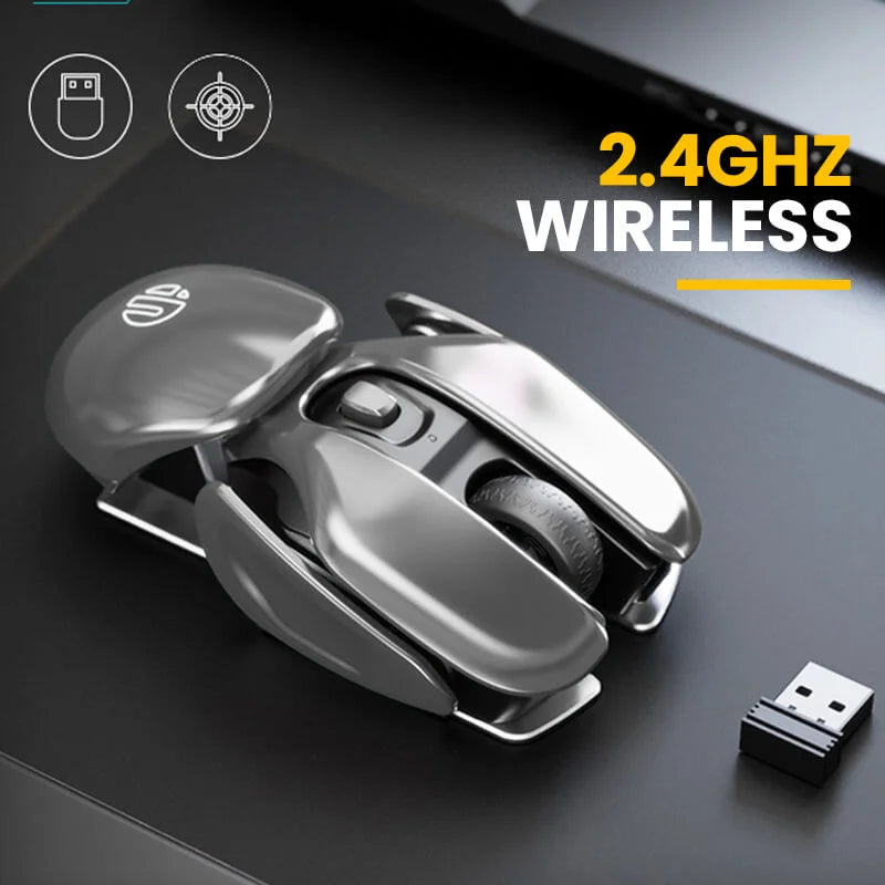 Wireless Mouse Ergonomic Metal Quiet Clicks Rechargeable