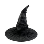 Witch Hat Satin-Like Fabric Adjustable Fit Wide Brim